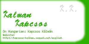 kalman kapcsos business card