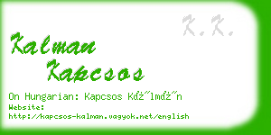 kalman kapcsos business card